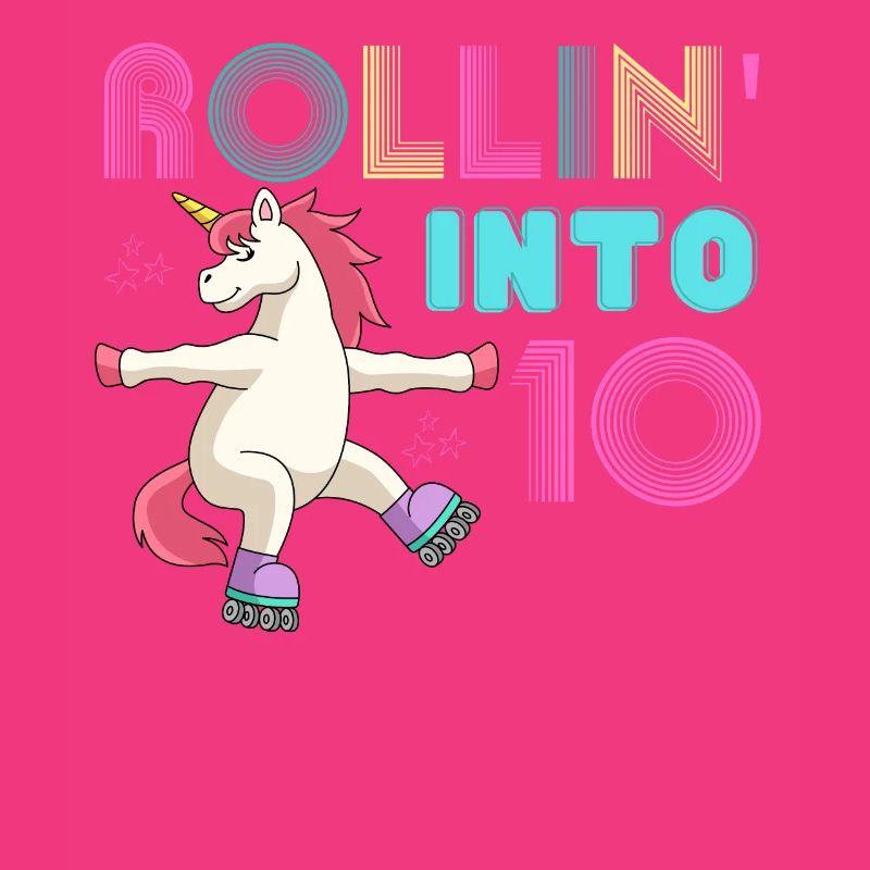 Rolling into 10 - roller scate unicorn