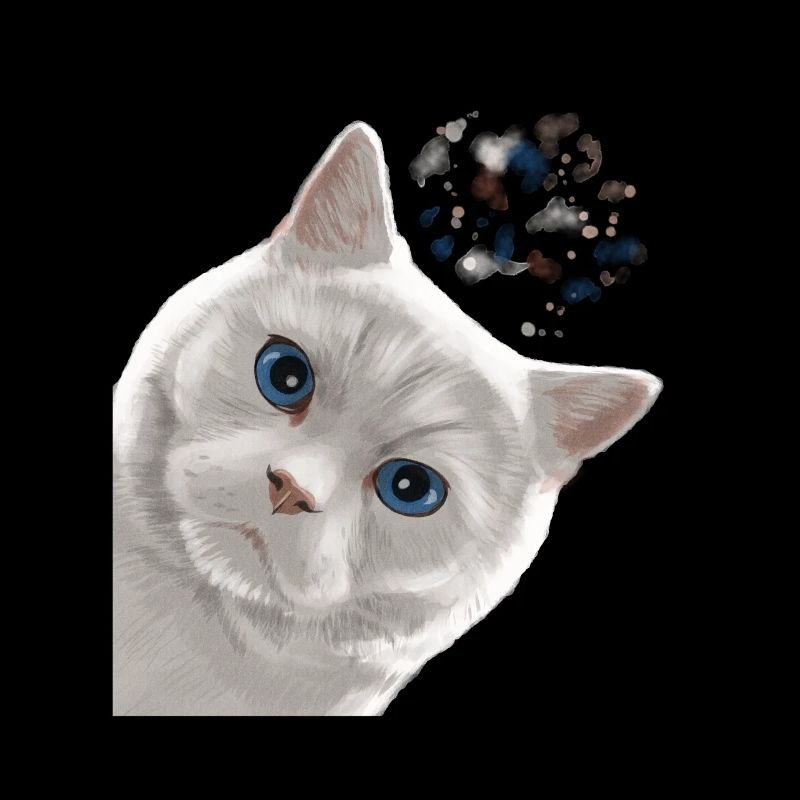 Lustige Neugierige Weiße Britisch Kurzhaar Katze
