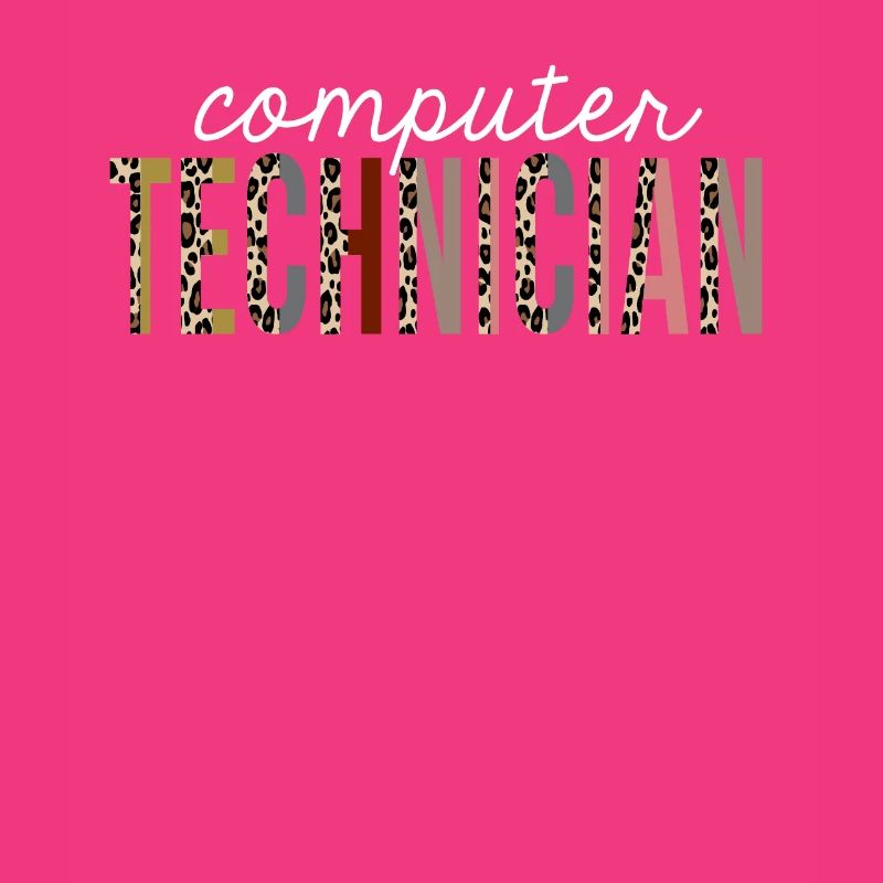 Computer Technician Leopard Print Funny Gift