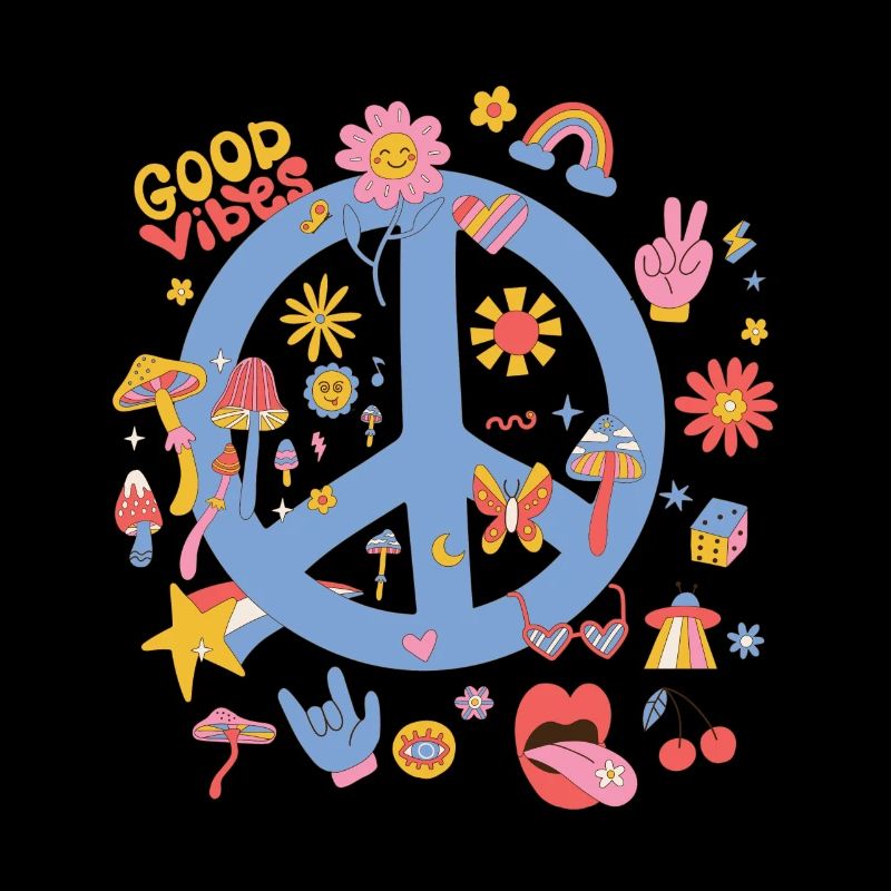 Retro Boho Peace Sign
