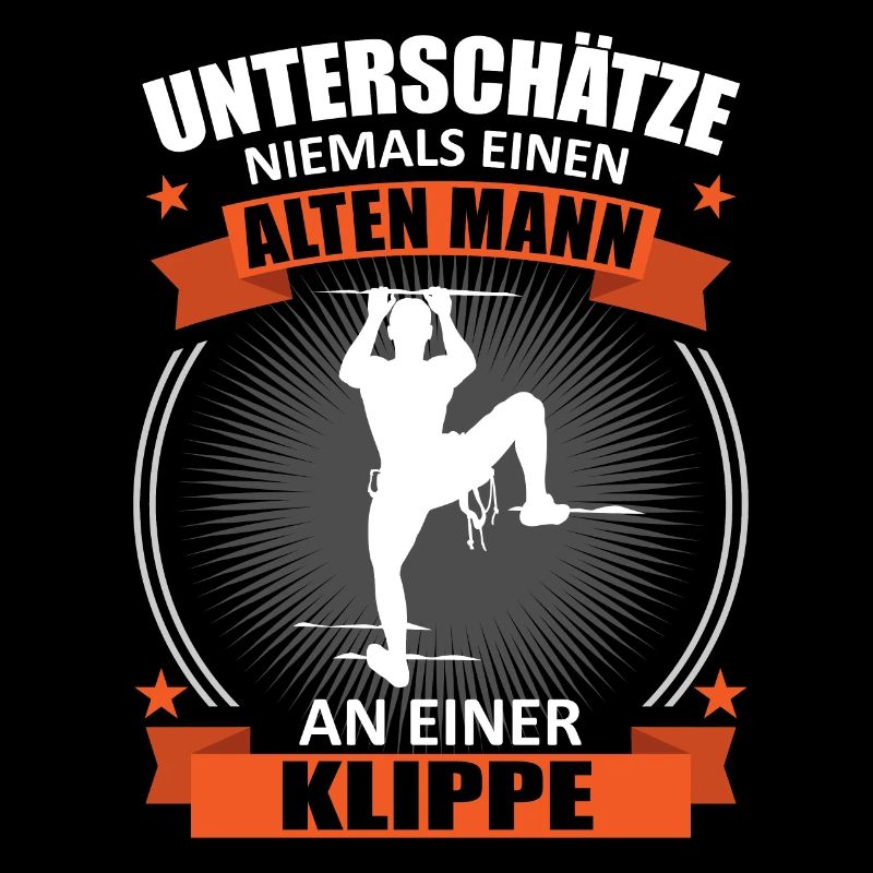 Bergsteiger Alter Mann Spruch Klettern Geschenk