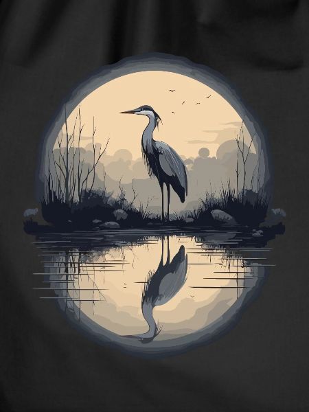 Majestic grey heron