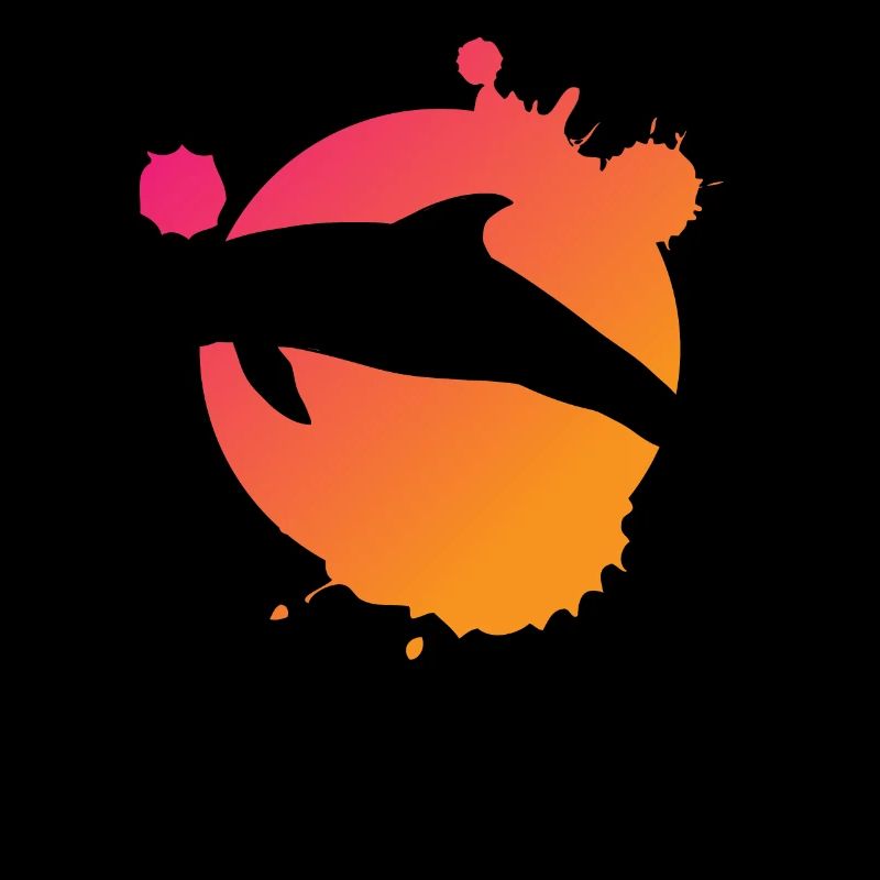 Stylish Dolphin Art Paint Splash