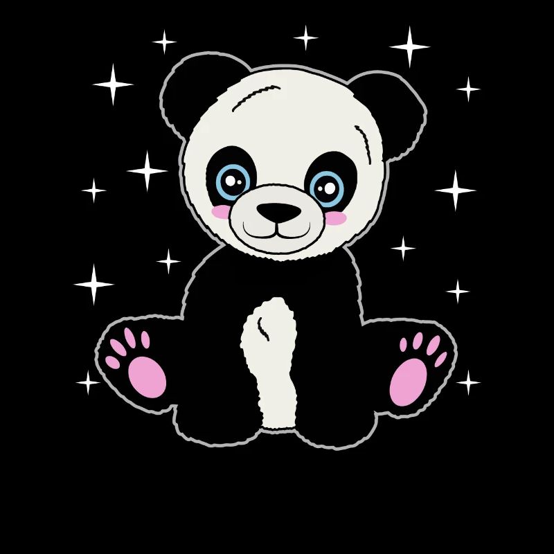 Cuddly panda under the stars