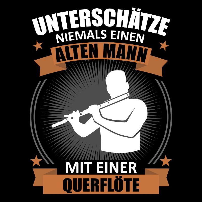 Alter Mann mit Querflöte Weisheit