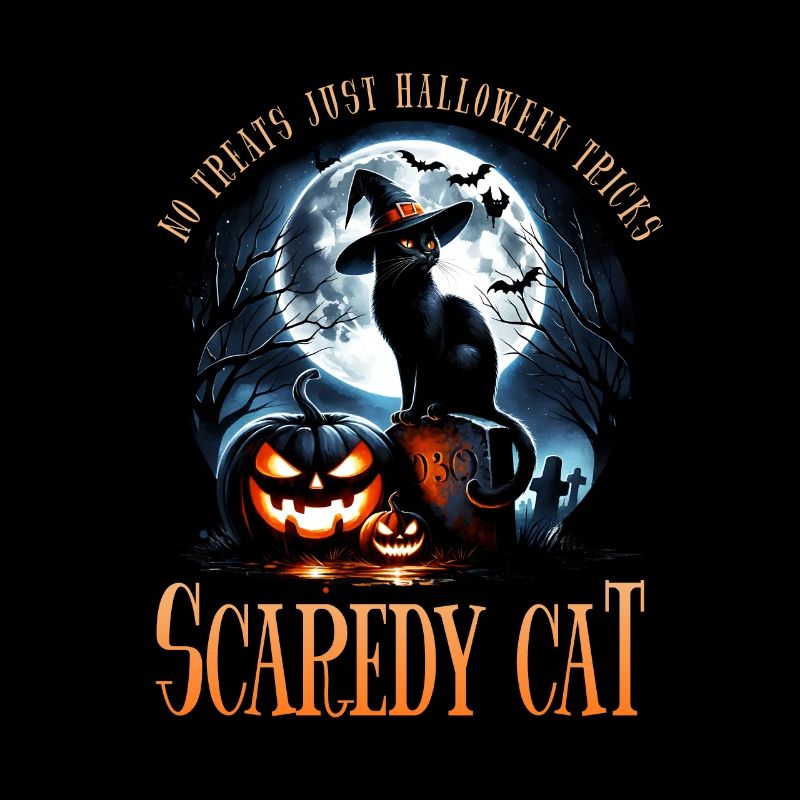 Joyeux Halloween, chat effrayé