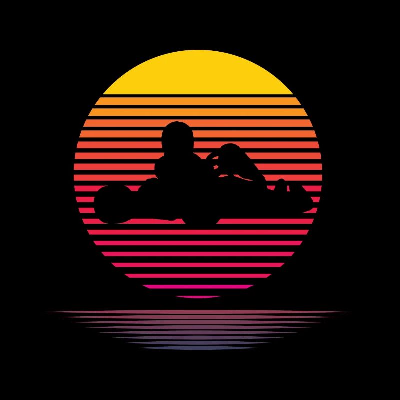 Silhouette rétro kart