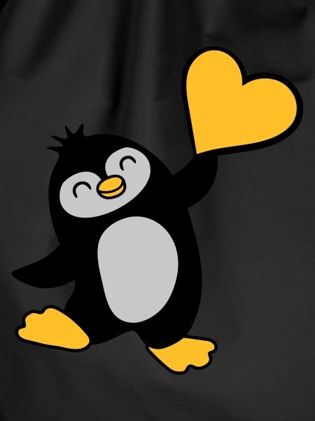Friendly penguin shows heart