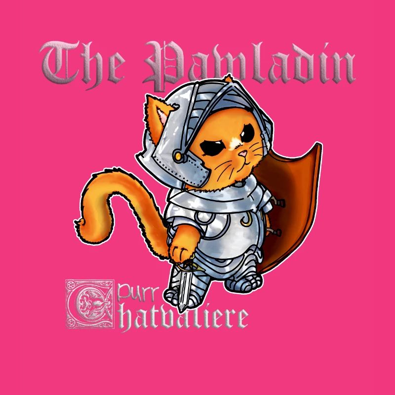 Mignon chat paladin chevalier avec épée