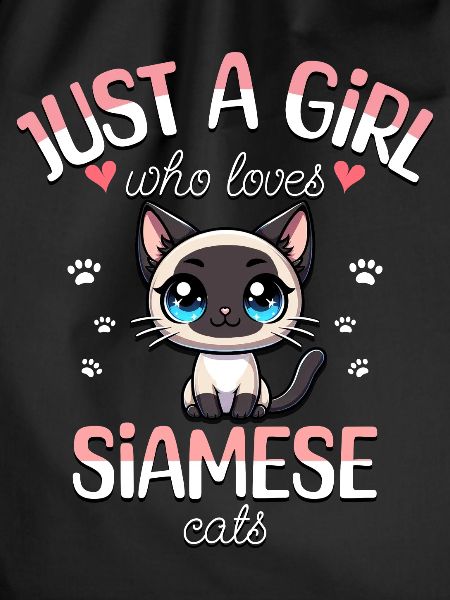 Mädchen liebt Siamkatze