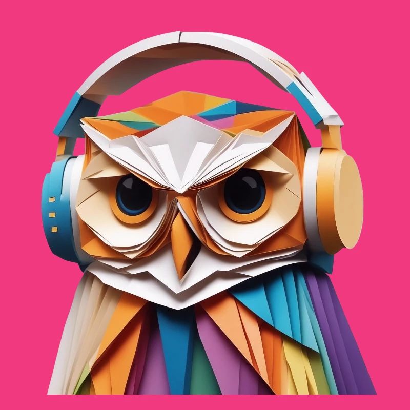 Coole Eule mit Kopfhörer