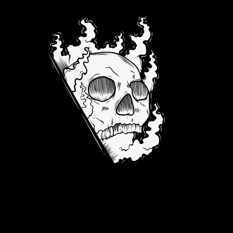 Burning Bone Skull Creepy Style gothique
