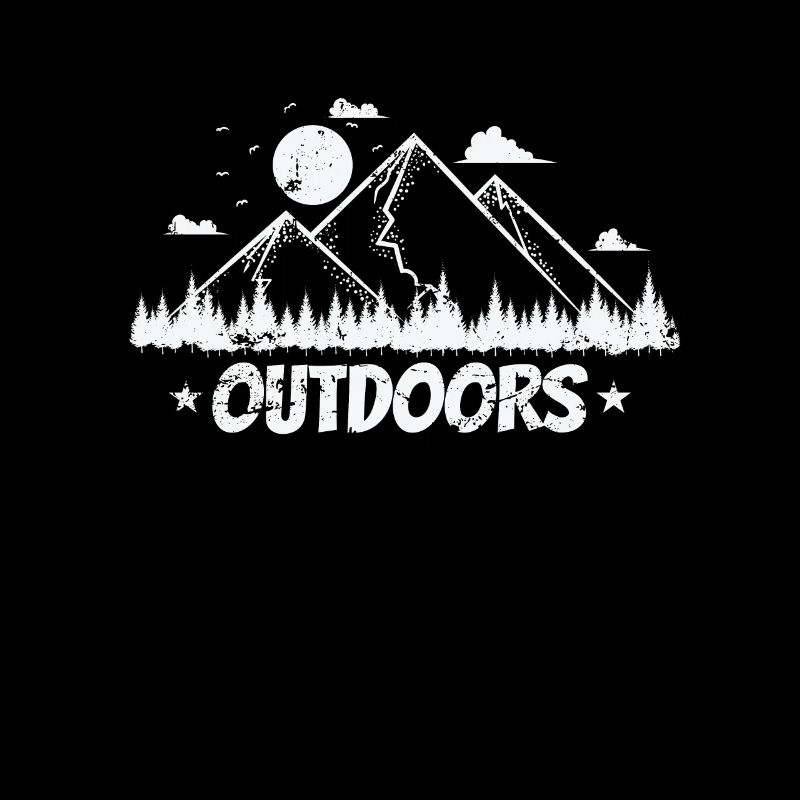 Mountains with Moon Outdoors Hiking Hobby