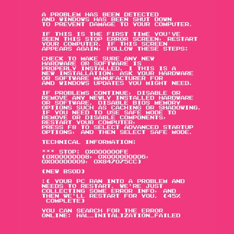 Blauer Bildschirm des Todes Computerbildschirm