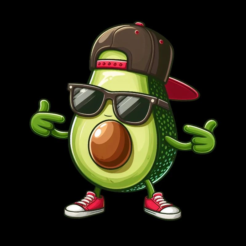 Funny avocado cartoon