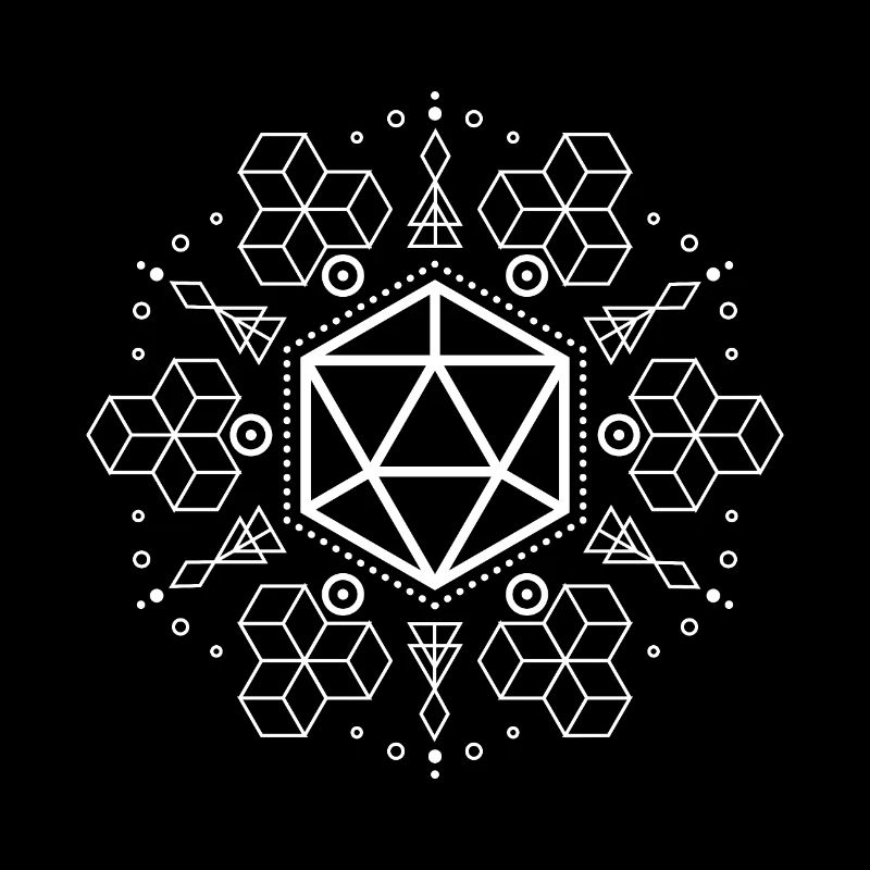 Geometric Polyhedral D20 Dice Shapes