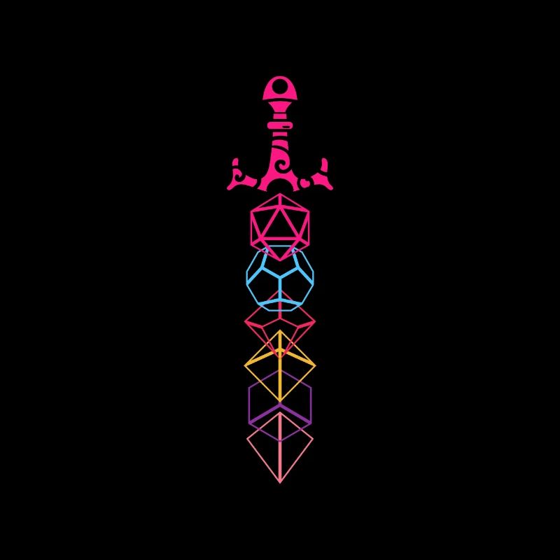 Synthwave Polyhedral D20 Dice Tabletop RPG