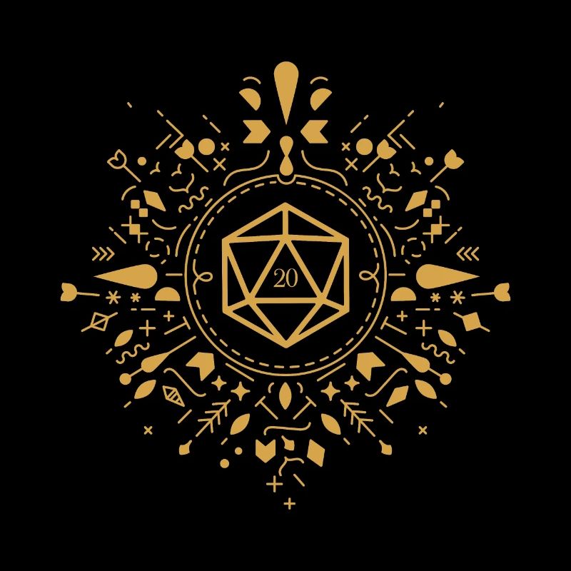 Polyedrisch D20 Würfel Monogramm Tabletop RPG