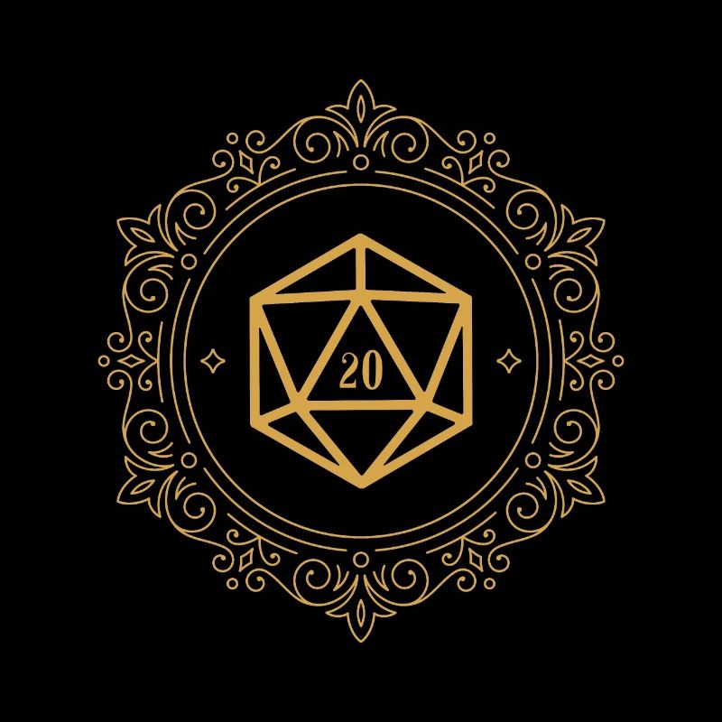 Golden Ornament Polyhedral D20 Dice RPG de table