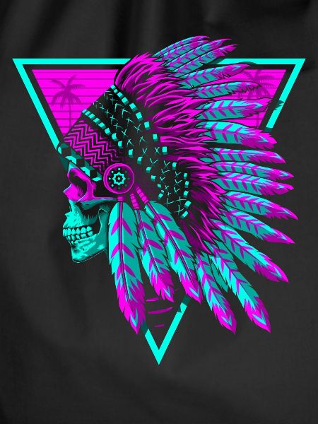 retro indian skull