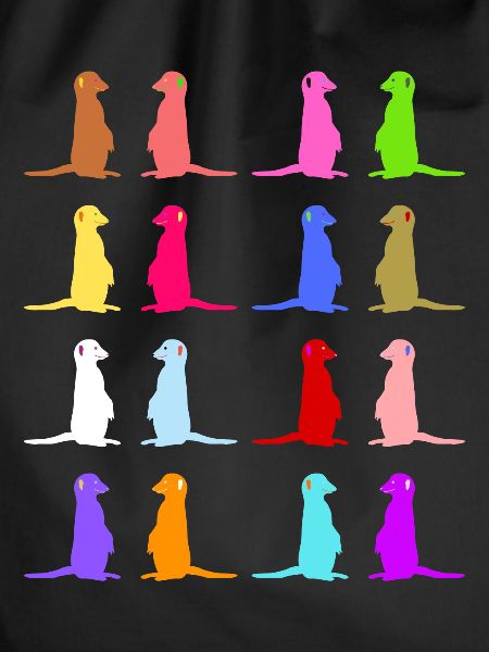 Erdmännchen buntes Retro Design