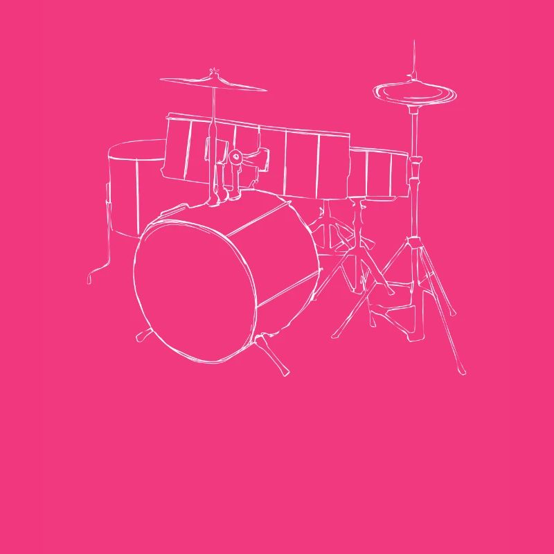 Drummer drum kit sketch gift