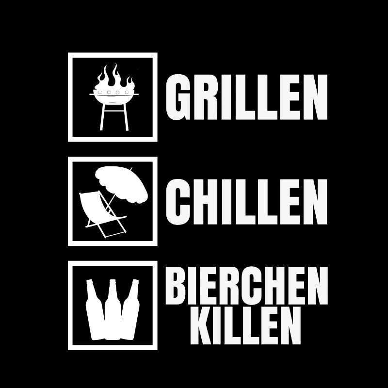 Grillen Chillen Bierchen Killen Grillgeschenk