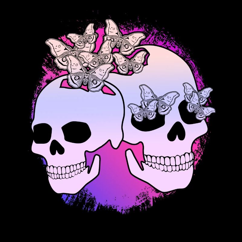 Papillon de nuit Skull Motten Motte occulte Goth