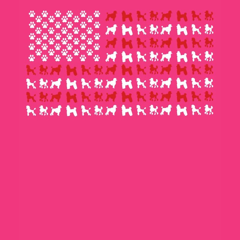 Propriétaire de caniche, Caniche drapeau américain