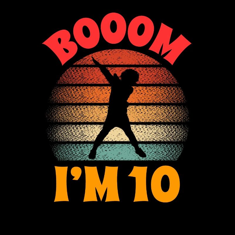 dabbing 10th birthday retro 10 ans