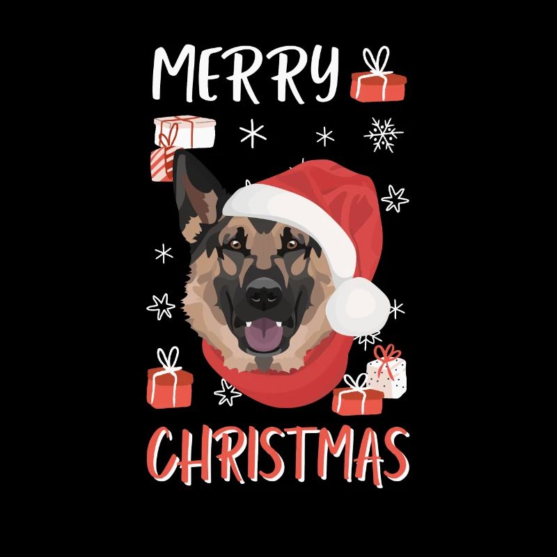 German Shepherd Merry Christmas