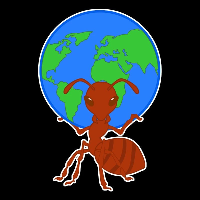 La fourmi porte des fourmis globe terrestre