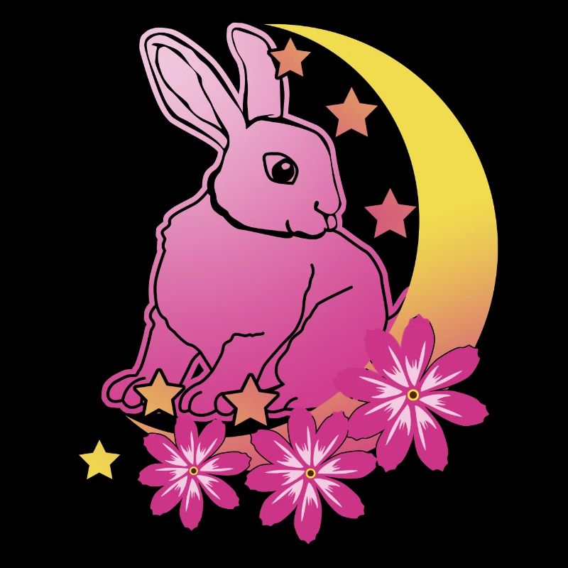 Lapin Lune Étoiles Lapin