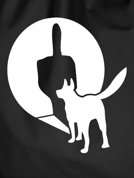 White Shepherd Middle Finger
