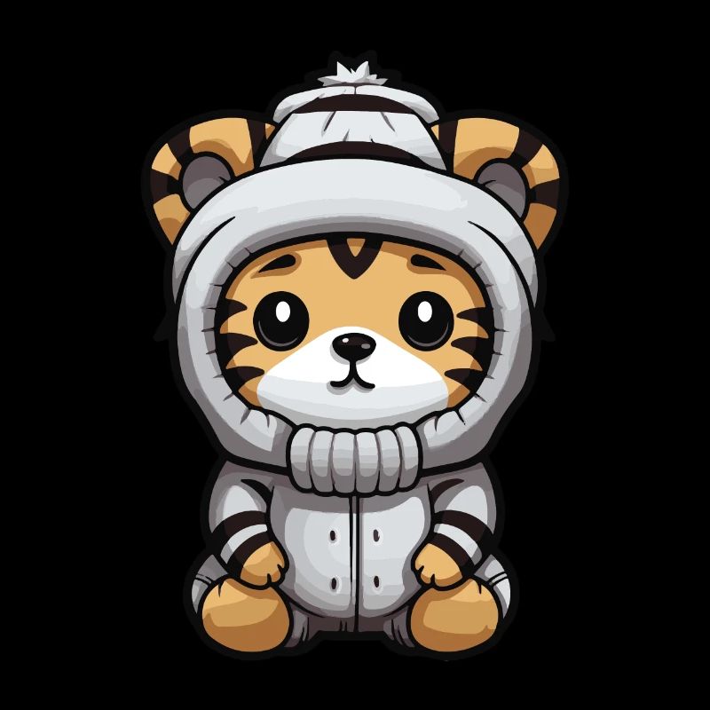 Tiger Winter Comic Cute
