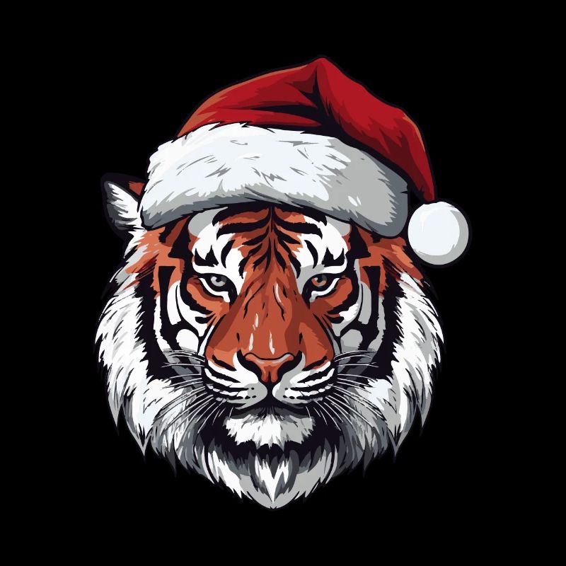 Tiger Head Christmas Xmas
