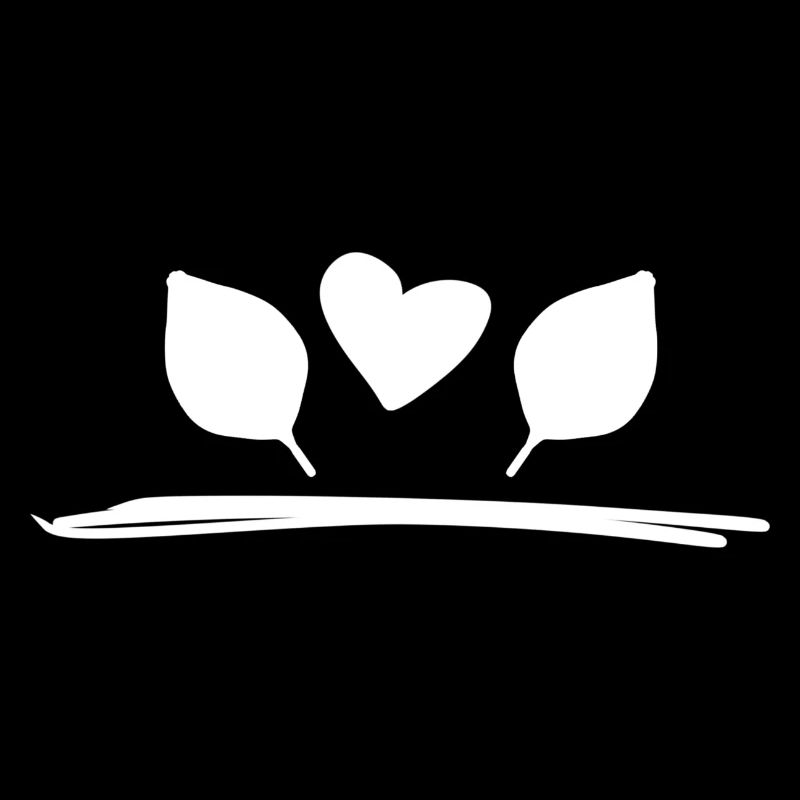 Two Leaves Leaf Heart Nature Symbol
