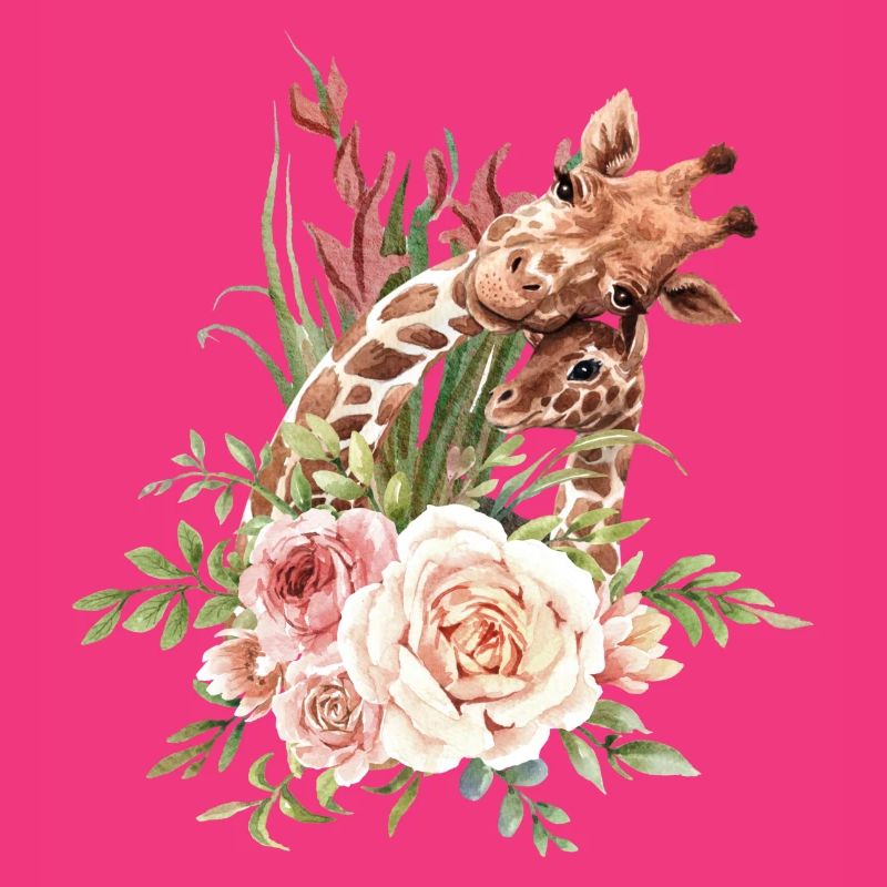 KOLLEKTION AQUARELLE GIRAFFE MIT IHRER BRUT