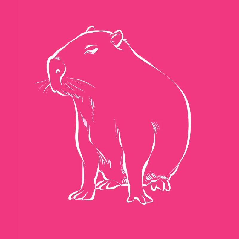 Cute capybara sitting drawing