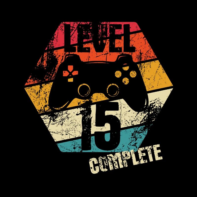 Level 15 Complete - Gamer - Geburtstag - Geschenk