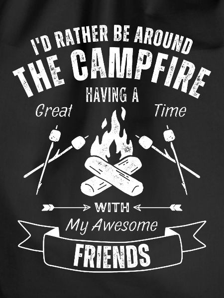 Camping campfire with friends