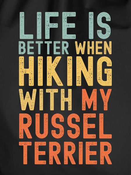 Russel-Terrier Hiking dog retro