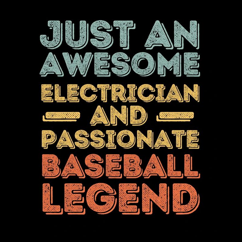 Electrician Baseball retro