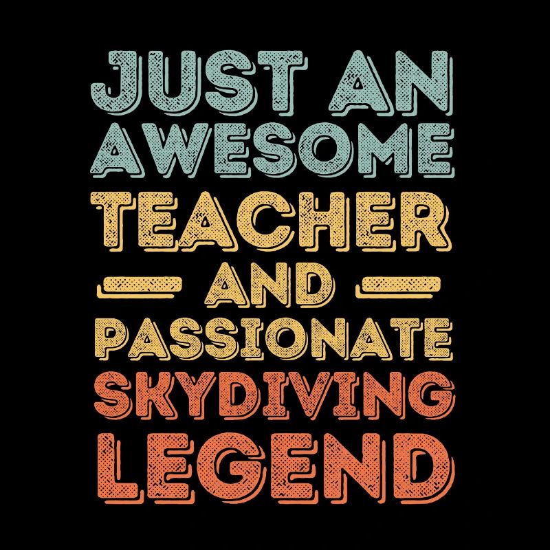 Teacher skydiving retro