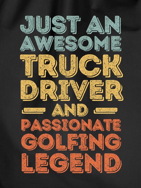 Truck driver golfing retro