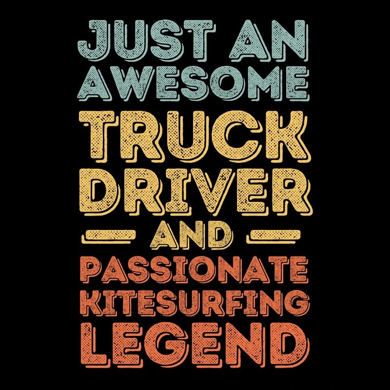 Truck driver kitesurfing retro
