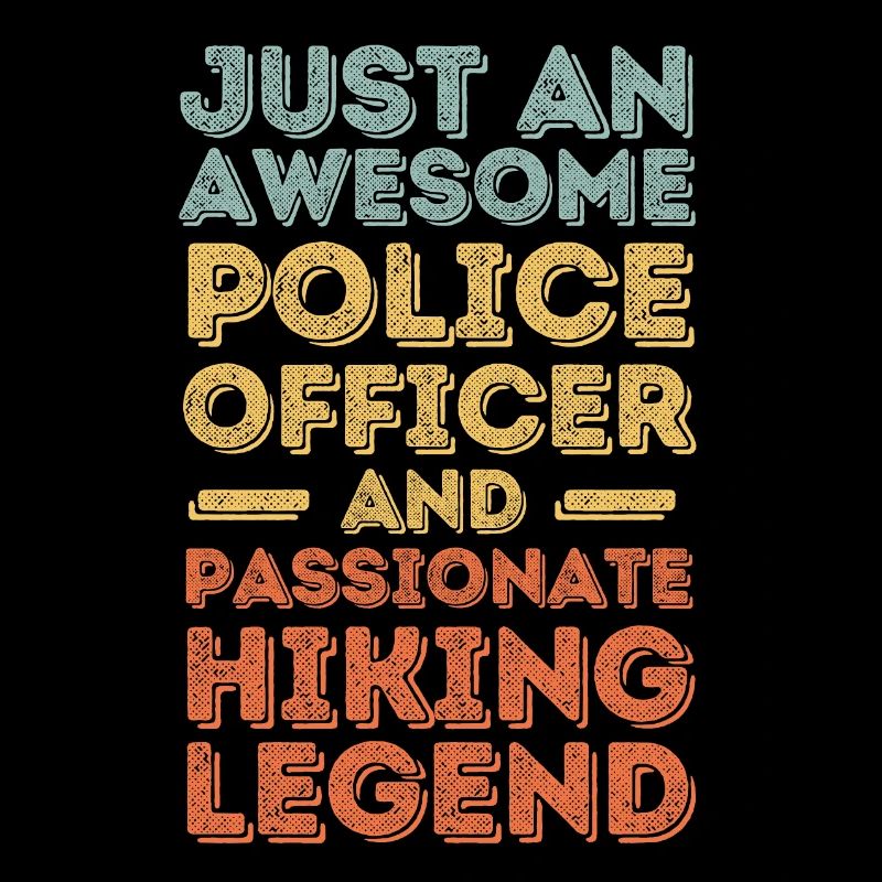 Policeman hiking retro
