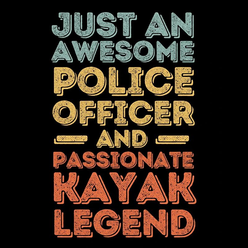 Policeman kayaking retro