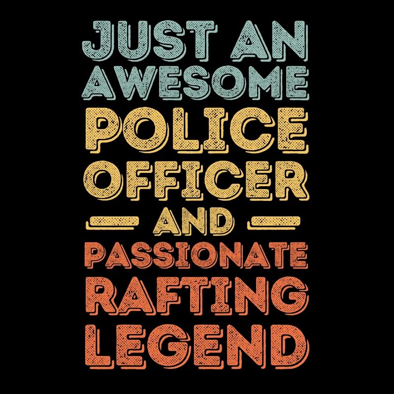 Policeman rafting retro