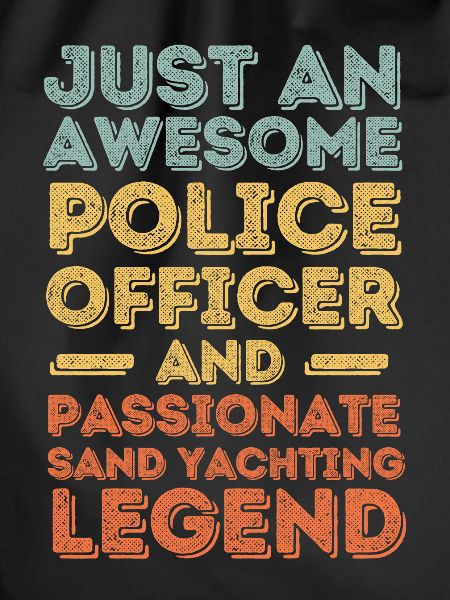 Policeman sand sailing retro